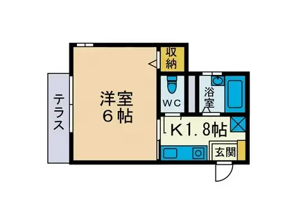 ウィングパレス(1K/1階)の間取り写真