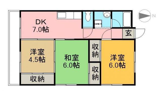 坂本ビル(3DK/3階)の間取り写真