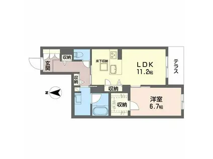 シャーメゾン フェリーチェ 一部子育てグリーン(1LDK/1階)の間取り写真