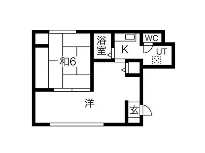 ユーホーム西明石(2K/2階)の間取り写真