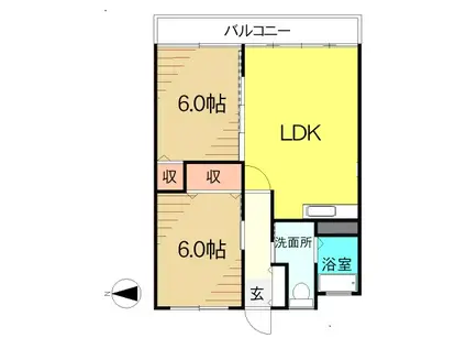 ブレッサヒルズ(2LDK/4階)の間取り写真
