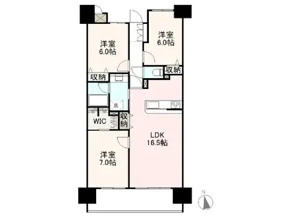 ロイヤルガーデン松縄レインボー通 202号(3LDK/2階)の間取り写真