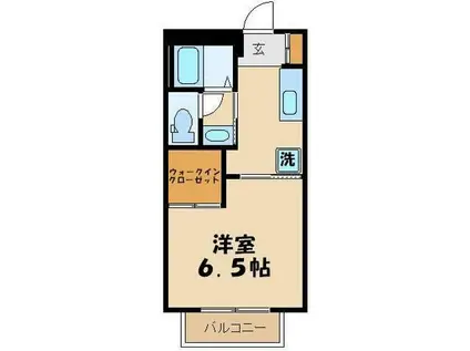 コリーヌ・ヴェルトI(1K/2階)の間取り写真