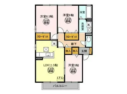 COTEAU VERT(3LDK/1階)の間取り写真