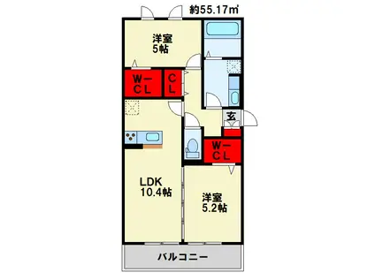 ALLTID GLAD FARGERIK(2LDK/2階)の間取り写真