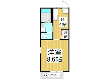 フレグランスS・T・O B棟(1K/2階)の間取り写真