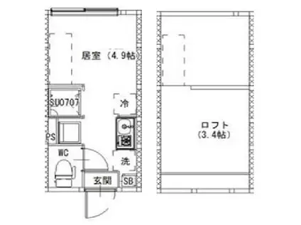 桜台4丁目 NEO AVAND(ワンルーム/2階)の間取り写真