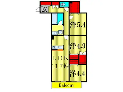 GRAND LUMIERE(3LDK/2階)の間取り写真