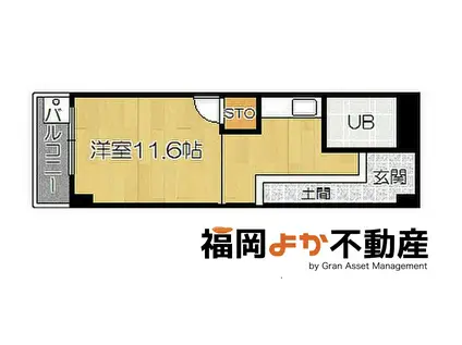 フォリアオークス(ワンルーム/2階)の間取り写真