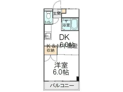 ユーハッチビル(1DK/3階)の間取り写真