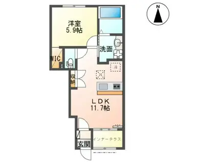 クレモンティーヌ(1LDK/1階)の間取り写真