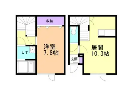 ヴァンベール中央2(1LDK/1階)の間取り写真