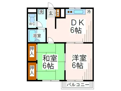 エステートロイヤル(2DK/2階)の間取り写真