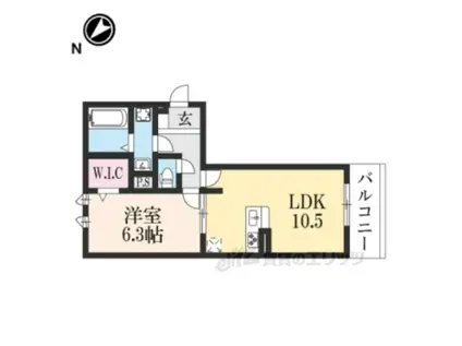グラシア内畑(1LDK/2階)の間取り写真
