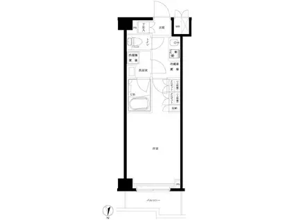 ルーブル川崎中丸子参番館(1K/2階)の間取り写真
