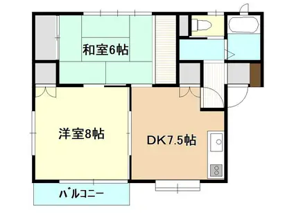 サントリーナブルーム(2DK/1階)の間取り写真