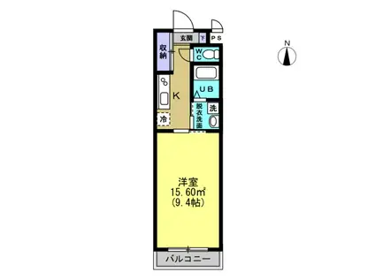 サンライフ向田(1K/3階)の間取り写真