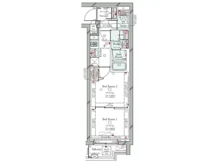 コンシェリア目黒本町 THE RESIDENCE(2K/2階)の間取り写真