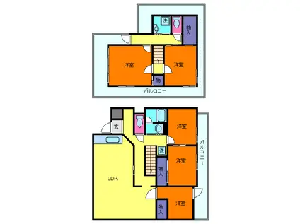 リアライズ甲南山手 西棟(5LDK/5階)の間取り写真