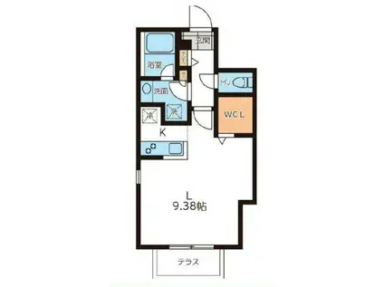 パセオ笹塚(ワンルーム/1階)の間取り写真