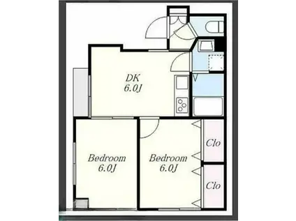 高輪SYマンション(2DK/8階)の間取り写真