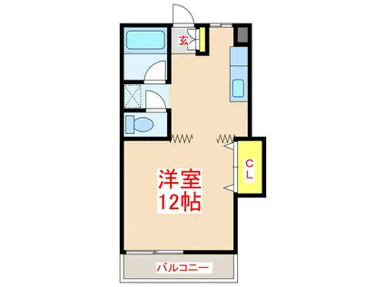 メゾン・ラ・プラージュI(ワンルーム/2階)の間取り写真