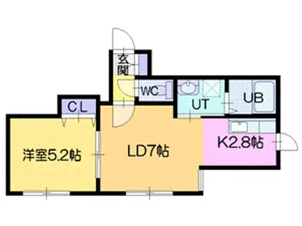 アンジェロ・プーロ(1LDK/1階)の間取り写真