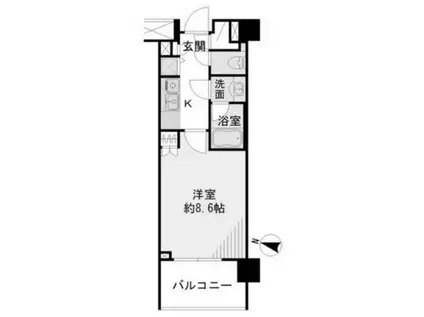クオリア南麻布(1K/10階)の間取り写真