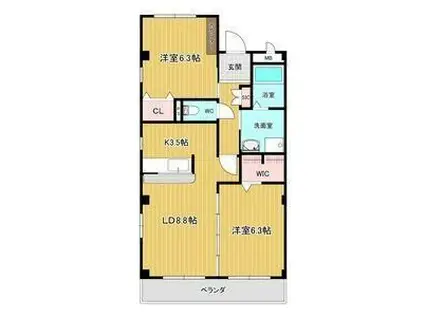 AVENUEIII(2LDK/1階)の間取り写真