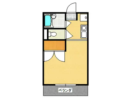 メゾンフラットこてはし(1K/1階)の間取り写真