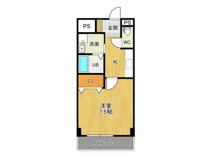 メゾン・ホープA(1K/1階)の間取り写真