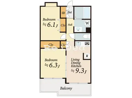 PLENDY-HILLS高幡不動(2LDK/3階)の間取り写真