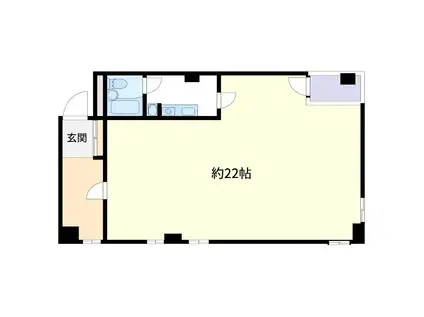 ウエストフラット(ワンルーム/2階)の間取り写真