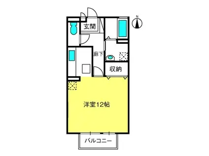 クレールI(ワンルーム/1階)の間取り写真