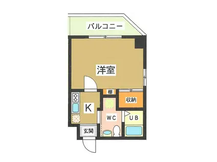 CASA MIA NAKANOBU(1K/3階)の間取り写真
