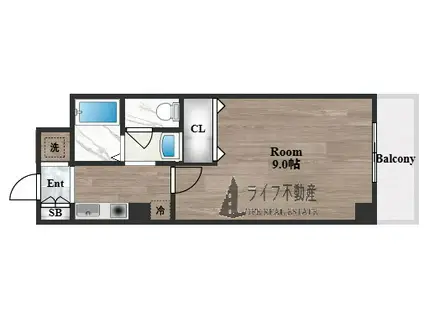 Mプラザ布施弐番館(1K/9階)の間取り写真