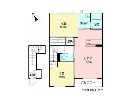 メゾン・ド・フレール(2LDK/2階)の間取り写真