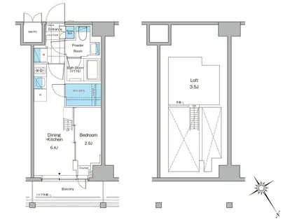 ルフォンプログレ横浜関内(1DK/14階)の間取り写真