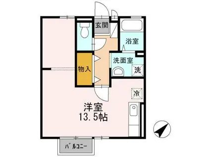 セジュールナガイII(ワンルーム/2階)の間取り写真