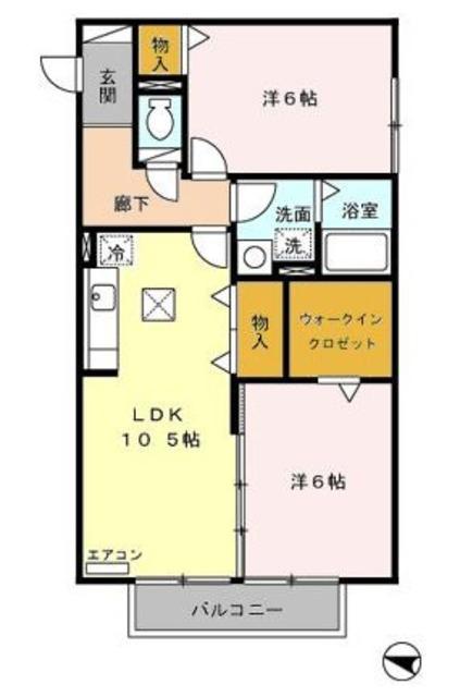 コートクレアール(2LDK/1階)の間取り写真