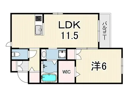 イル・ミオ・アンビエンテ(1LDK/2階)の間取り写真