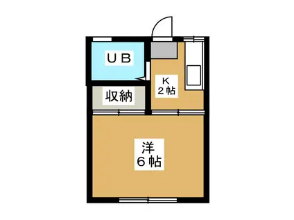 ハウスまゆ(1K/1階)の間取り写真