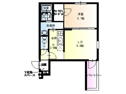 フジパレス井高野I番館(1LDK/3階)の間取り写真