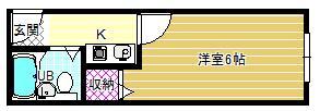 コンフォート本町(1K/2階)の間取り写真