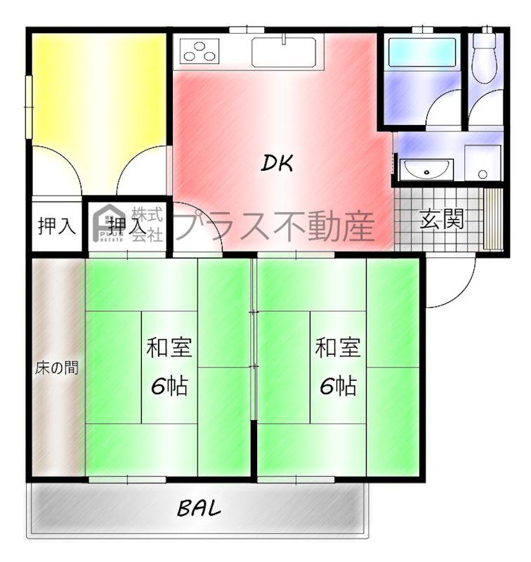 サンライズ若宮(3DK/1階)の間取り写真
