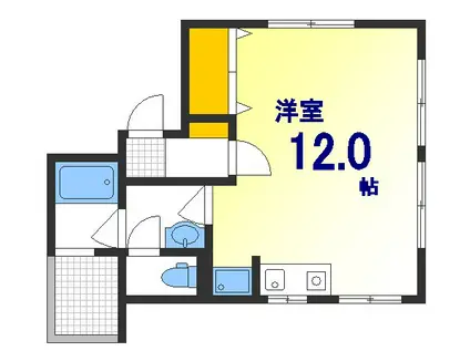 ロックキャッスル(ワンルーム/4階)の間取り写真