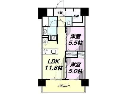 ラグゼナ八王子横山町(1SLDK/3階)の間取り写真