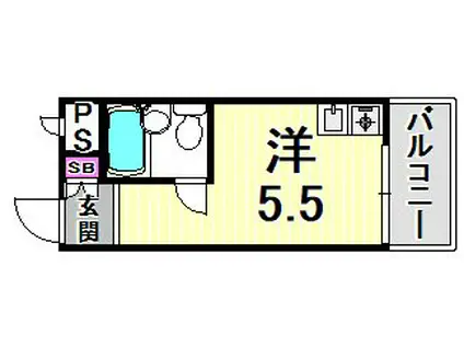 モンセリーチェ甲東園(ワンルーム/3階)の間取り写真