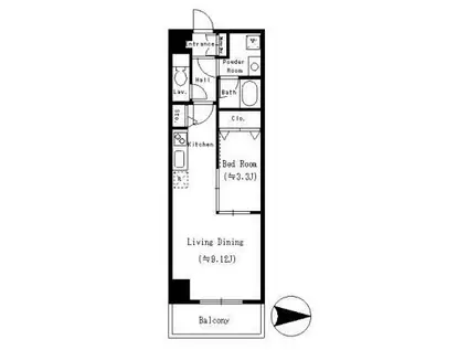 ルミネソレイユ江坂(1LDK/2階)の間取り写真