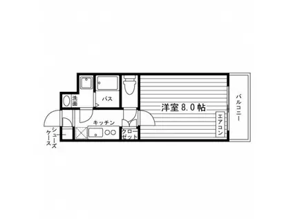 エスポアール荒輪井(1K/3階)の間取り写真